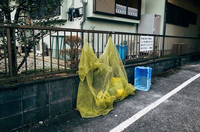 ゴミを捨てる